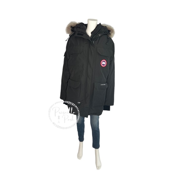 Canada Goose Expedition Parka Heritage Black Long With Fur Hood - Picture 5 of 15